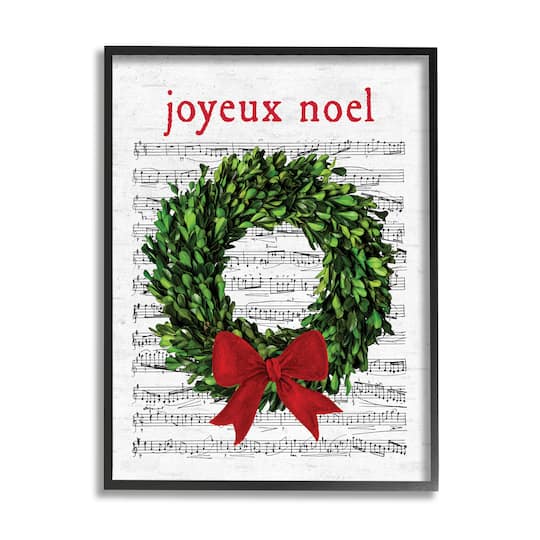 Stupell Industries Joyeux Noel Vintage Song Framed Giclee Art